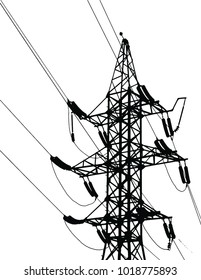 High-voltage pole high contrast black and white isolated