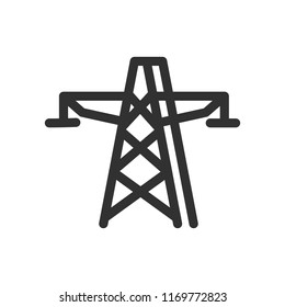 high-voltage power post. monochrome icon