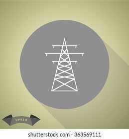 The high-voltage wire pole. Vector illustration.