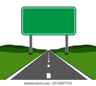 Highway announcement - billboard blank template - directional road sign  flat illustration