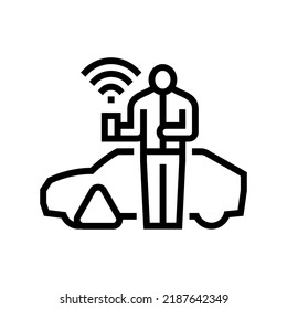 vector de icono de la línea de asistencia de la autopista. señal de asistencia en la autopista. símbolo de contorno aislado ilustración negra