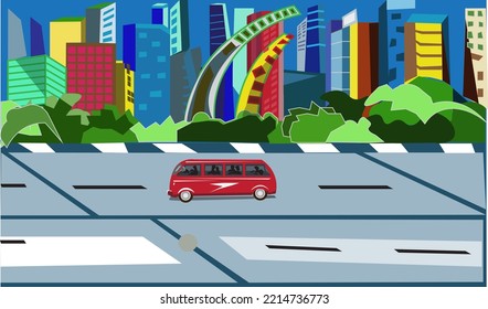highway background on the edge of the city

