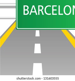 highway to Barcelona vector illustration