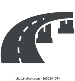  highway black icon on white background