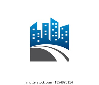 Highway City Logo Template, Icon, Symbol - Vector