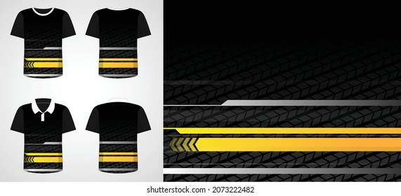 Highway concept textile vector illustration. Colorful template design for t-shirt or others as you want. Sports uniform with front and back model.