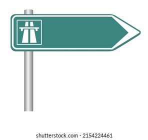 Highway Direction Green Sign On White Stock Vector Royalty Free   Highway Direction Green Sign On 260nw 2154224461 