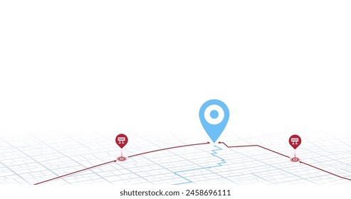 Interrupciones de carreteras. Accidente de carretera. Pantalla del navegador GPS con señales de calles. Vueltas cerradas de la ruta, carretera. Desvíos de tráfico en el mapa isométrico. tablero de Pistas de Locación. Ilustración vectorial