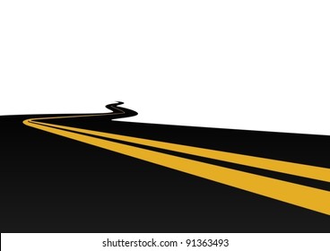 Highway with a dividing strip. The illustration on a white background.