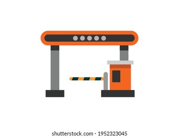 Highway gate. Simple flat illustration.