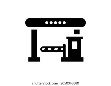 Highway gate. Simple illustration in black and white.