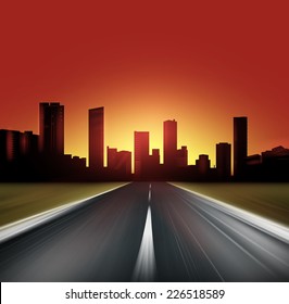 Highway to horizon. Vector eps 10