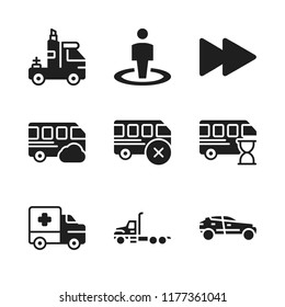 highway icon. 9 highway vector icons set. fast forward, street view and truck icons for web and design about highway theme