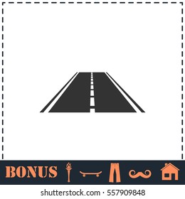 Highway icon flat. Simple vector symbol and bonus icon