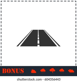 Highway icon flat. Simple vector symbol and bonus icon