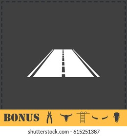 Highway icon flat. Simple vector symbol and bonus icon