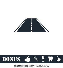 Highway icon flat. Vector illustration symbol and bonus pictogram