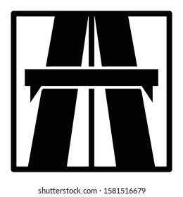 highway icon glyph vector design