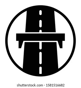 highway icon glyph vector design