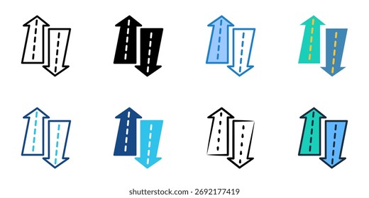 Conjunto de iconos de autopista colección de estilos múltiples 
