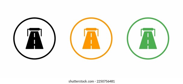 Highway icon set. Vector illustration.