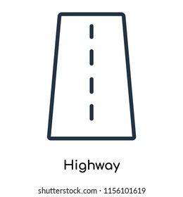 Highway icon vector isolated on white background, Highway transparent sign , thin symbols or lined elements in outline style