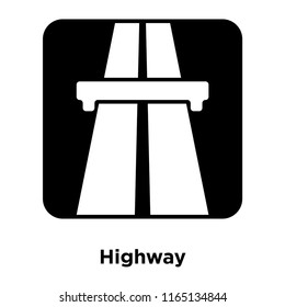 Highway icon vector isolated on white background, Highway transparent sign
