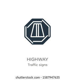 Highway icon vector. Trendy flat highway icon from traffic signs collection isolated on white background. Vector illustration can be used for web and mobile graphic design, logo, eps10