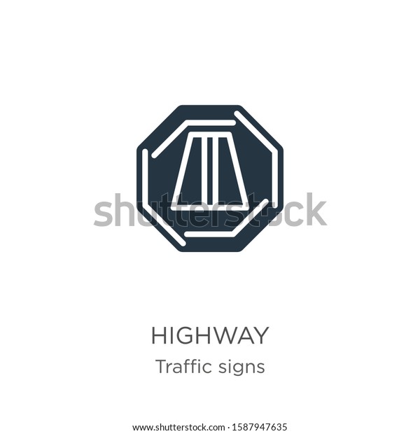 Highway icon\
vector. Trendy flat highway icon from traffic signs collection\
isolated on white background. Vector illustration can be used for\
web and mobile graphic design, logo,\
eps10