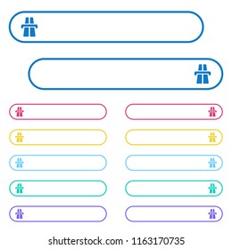 Highway icons in rounded color menu buttons. Left and right side icon variations.