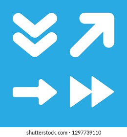 highway icons set with up right arrow, fast forward and double down arrows vector set