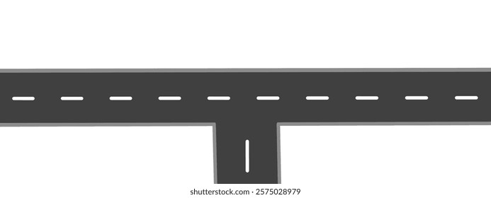 Highway intersection vector illustration, Asphalt road lane isolated on white background