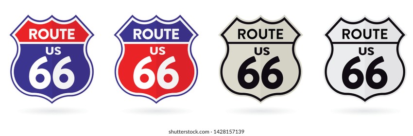 Highway and interstate Route 66 shield 