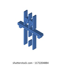 Highway isometric left top view 3D icon