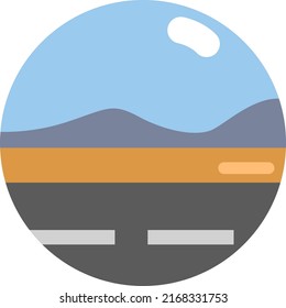 Paisaje de la autopista, ilustración, vector sobre un fondo blanco.