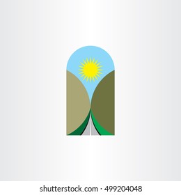 highway landscape vector icon design 