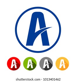 Highway Lane Letter A Symbol Vector Graphic Design
