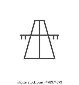 Highway line icon, outline vector sign, linear pictogram isolated on white. logo illustration
