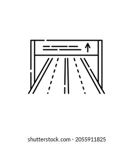 Highway сolor line icon. Road construction. Pictogram for web page, mobile app, promo. UI UX GUI design element. Editable stroke.