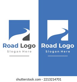 Highway logo design, asphalt road route, traffic. Logo can be for business, sign, company.