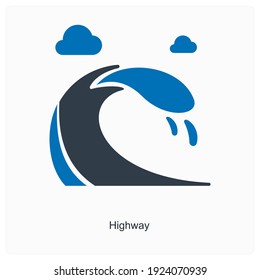Highway or main road icon concept
