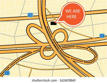 Highway map vector design 