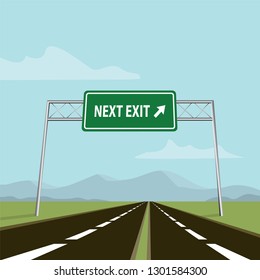 highway, next exit sign post