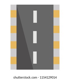 
A highway with patterns and side pavements graphing road icon

