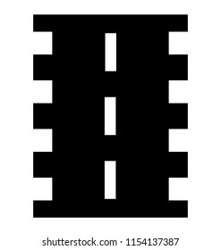
A highway with patterns and side pavements graphing road icon

