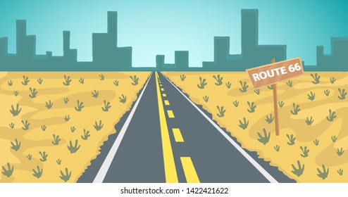 highway road 66 america tourist route rest road horizon city desert