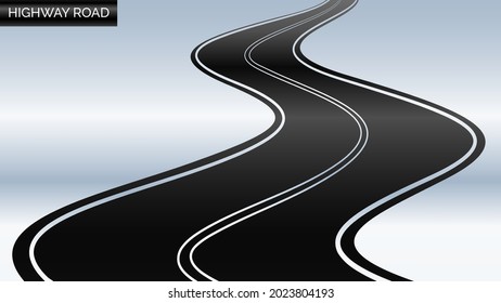 Carretera en color gris oscuro y gradiente plateado. Ilustración del vector