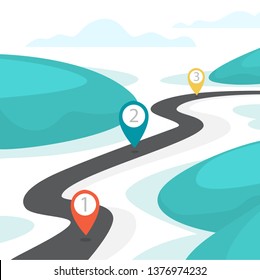 Winding Road On White Isolated Background Stock Vector (Royalty Free ...