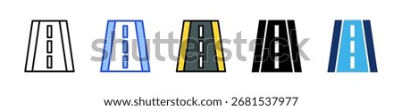 Highway Road Icon Collection With Multiple Styles