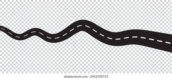 Highway Road icon, Top view on bending road map,  street, highway, roadway, path icon, logo design. Winding highway road from top view. Vector illustration